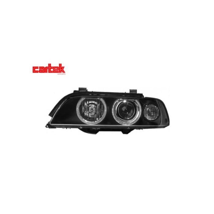 BMW E39, komple far beyaz sinyal siyah zemin hella, 63126902425 - Görsel 1